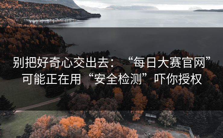 别把好奇心交出去：“每日大赛官网”可能正在用“安全检测”吓你授权