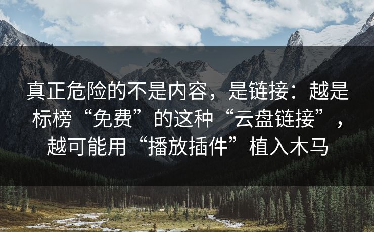 真正危险的不是内容，是链接：越是标榜“免费”的这种“云盘链接”，越可能用“播放插件”植入木马
